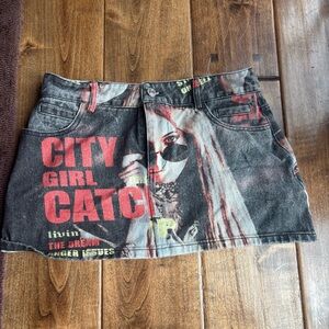 edikted denim mini skirt